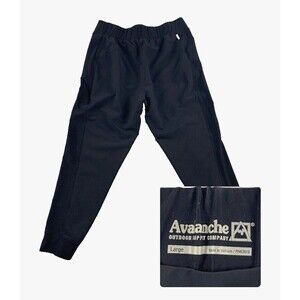 Avalanche Hiking Jogger Pants Black Elastic Waist Size L Zip Pockets Womens